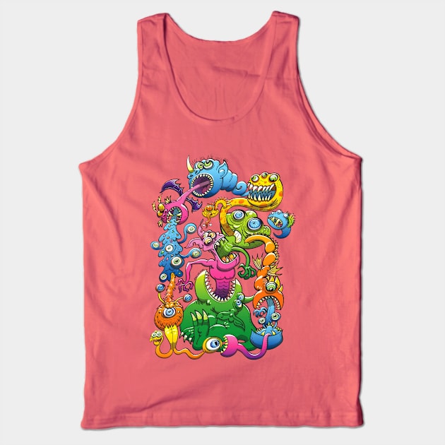 Monstrous creatures in a spooky messy scene Tank Top by zooco